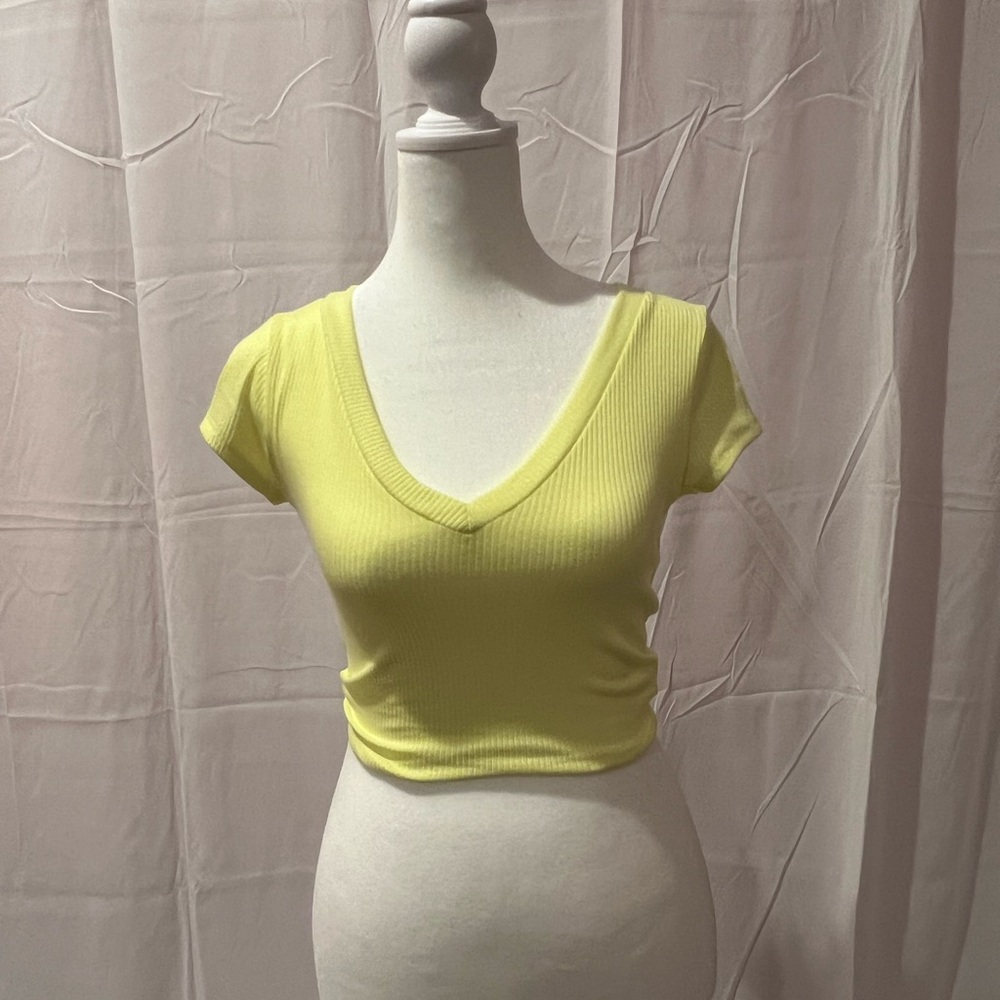 yellow v-neck baby tshirt